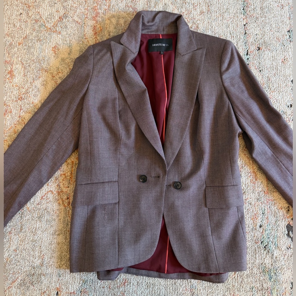 Lafayette 148 Virgin Wool Blazer Mauve Purple Size 4